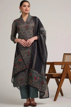 Naina Linen Three Piece Suit Set
