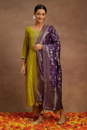 Silk Straight Suit with Dupatta