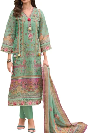 Indo ERA Women Floral Printed Linen Suit Set