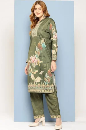 CORSICA Women’s Floral Print Woolen Kurti Pant Set