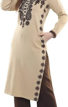 Rosary Women’s Embroidered Wool Kurta Palazzo Suit Set