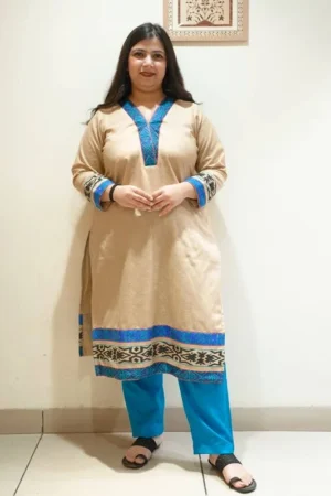 Apella Sandstone Blue Woollen Kurta Set
