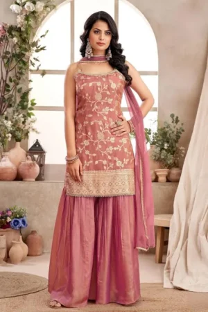 Banarasi Silk Kurta Sharara Suit Set